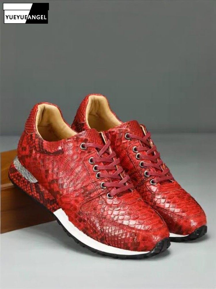 Crossfit Male - Zapatos Casuales de Piel de Serpiente
